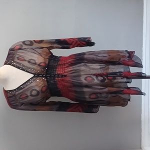 Angelie sheer long sleeve tunic Size L